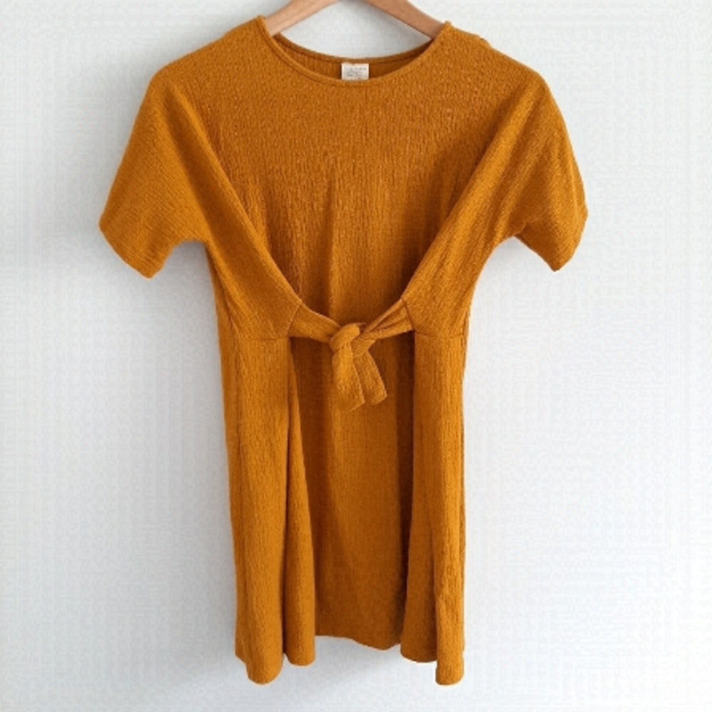 Zara Girls Yellow Front Tie Dress size 10
